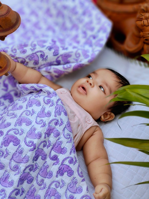 The Lazy Monkey – Hand Block Printed Muslin Blanket