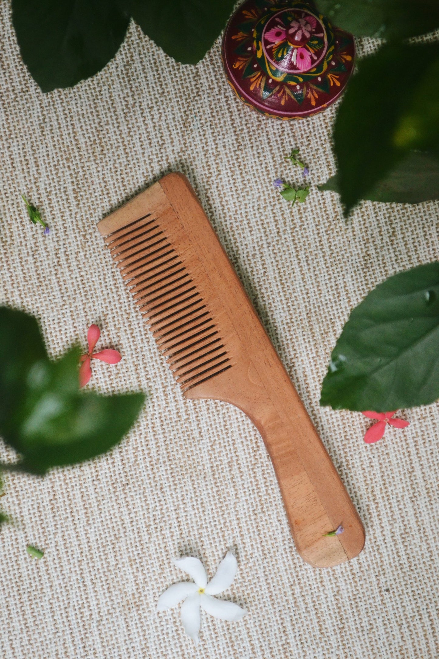 .Neem Wood Hair Comb - Handle