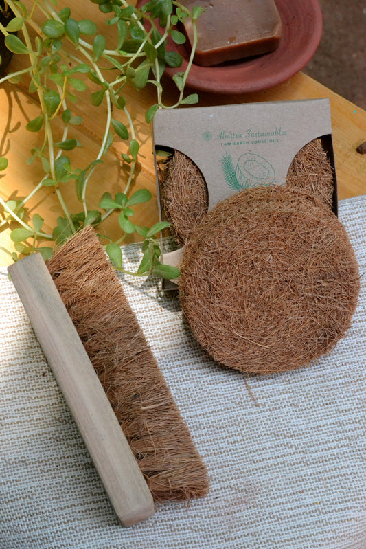 Coconut Fiber- Coir Scrub & Laundry Brush