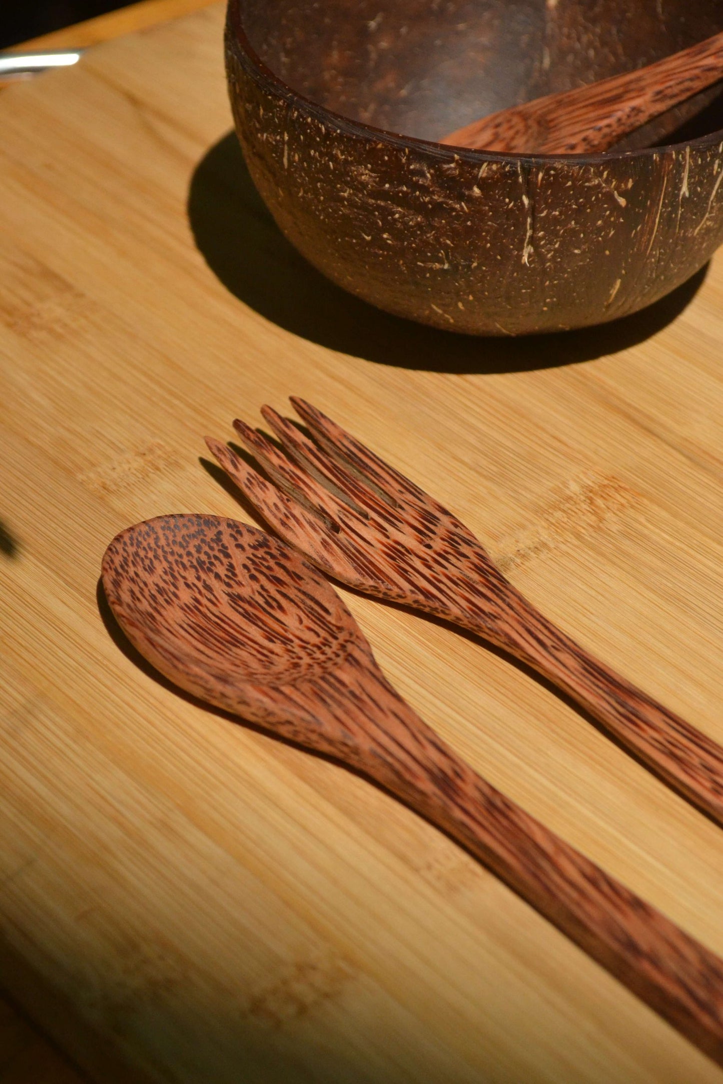 .Coconut Bowl & Cutlery Set Combo