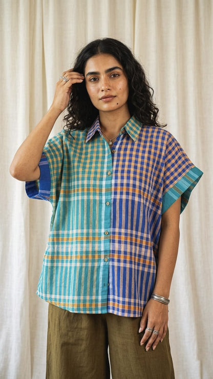 Dual Color Gamcha Cotton Shirt