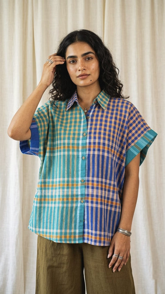 Dual Color Gamcha Cotton Shirt