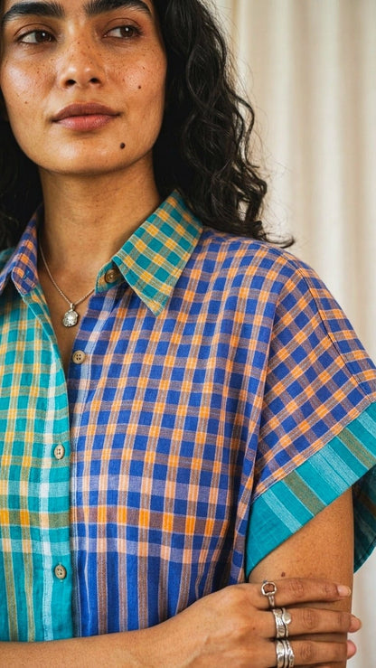 Dual Color Gamcha Cotton Shirt