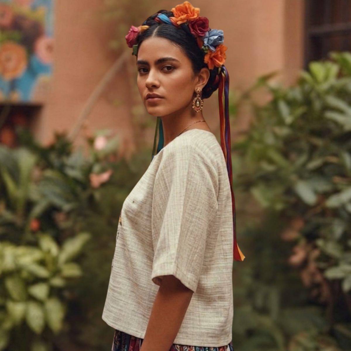 Frida Handwoven Khadi & Ajrakh Anti-Fit Top | Slow Fashion