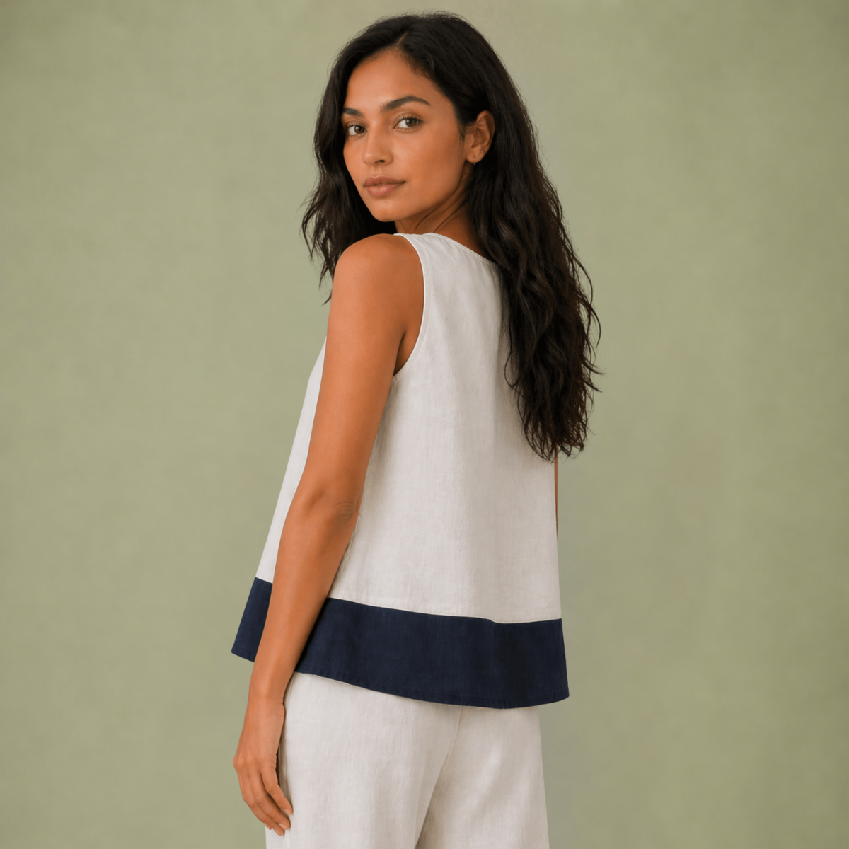 Hand Embroidered Flower Cotton Top