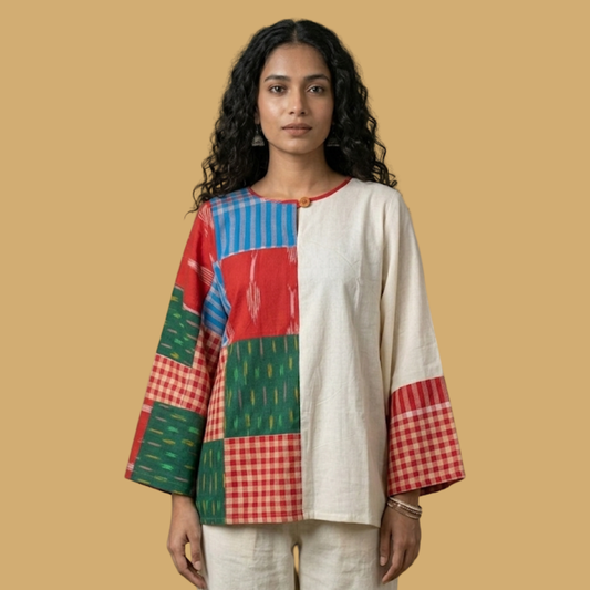 Hand Woven Color Block Top