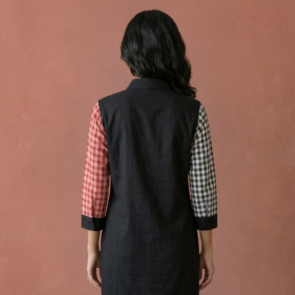 Linen And Gamcha Dress