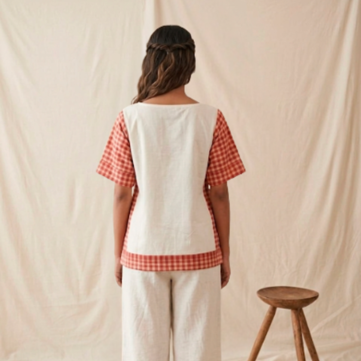 Manjarpat And Gamcha Gith Gamcha Patch Work Top